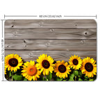 Sunflower Floor Mat - Gray Wood Plank Design, Absorbent Diatomite