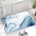 Tapis de sol en marbre bleu, Tapis absorbant en diatomite motif aquarelle abstraite