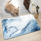 Tapis de sol en marbre bleu, Tapis absorbant en diatomite motif aquarelle abstraite
