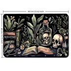 Gotischer Totenkopf Botanischer Teppich | Schwarze, saugfähige Kieselalgen-Matte