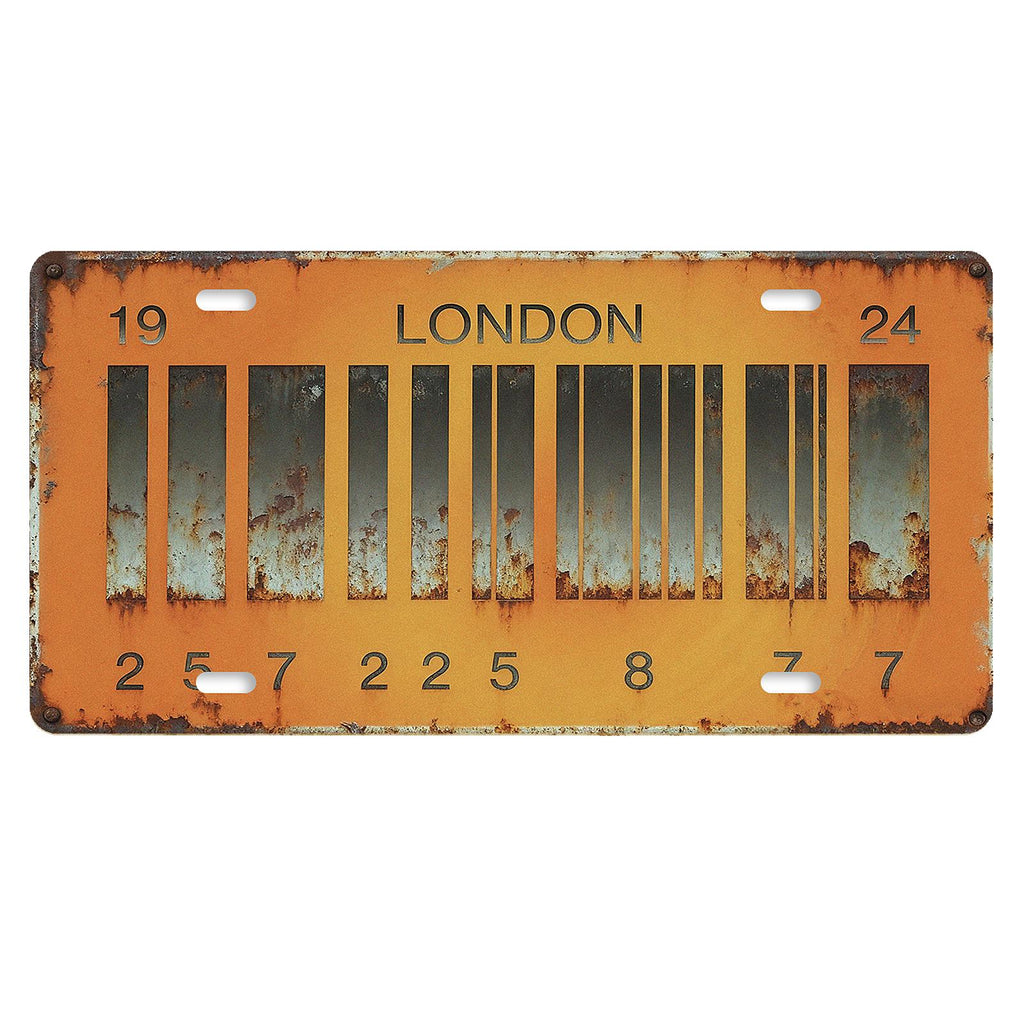 Vintage London KennzeichenschildRustikale Metall-Wanddekoration