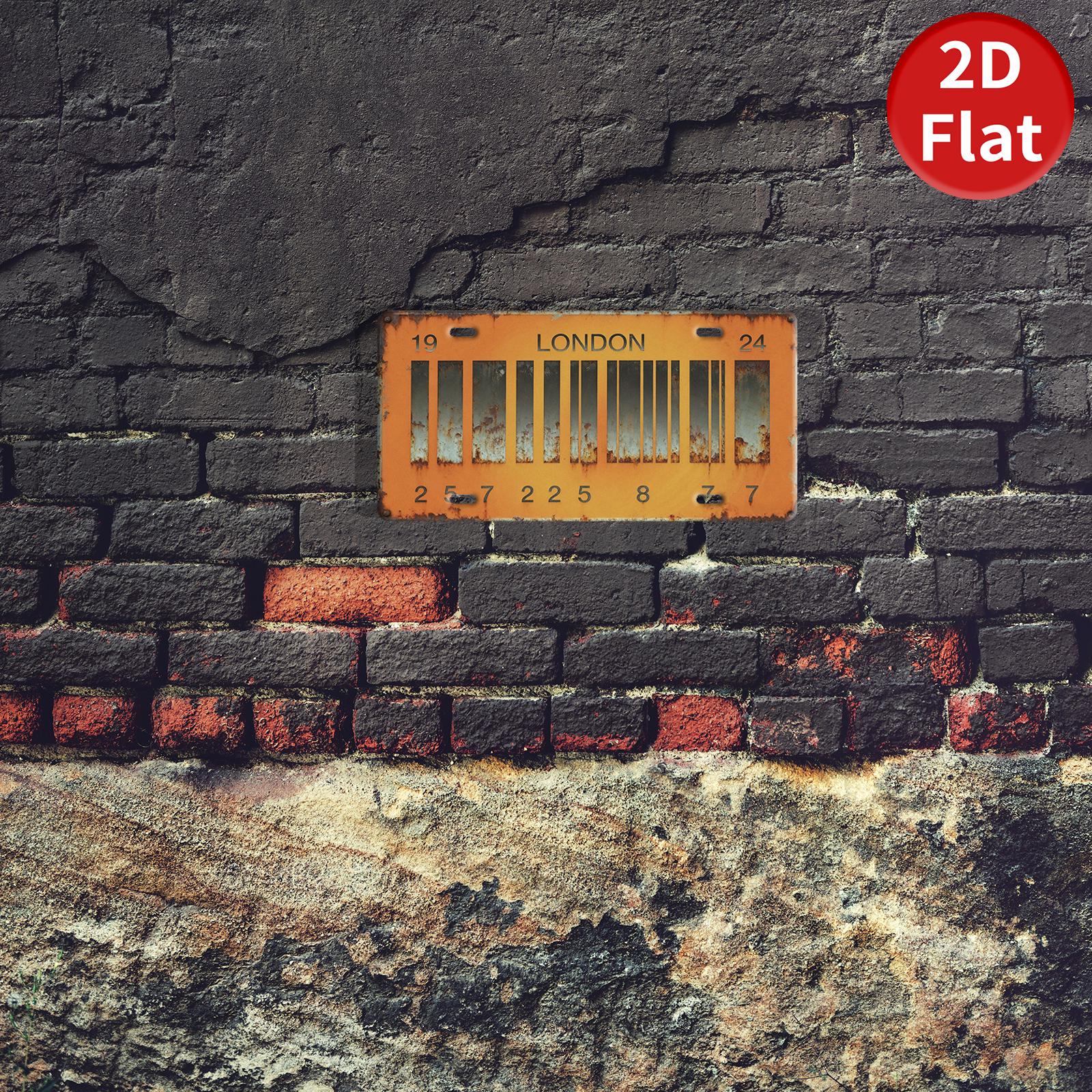 Vintage London License Plate Sign, Rustic Metal Wall Decor