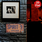 Retro "Spirit-9 Chicago" Nummernschild – Metallschild im Vintage-Stil