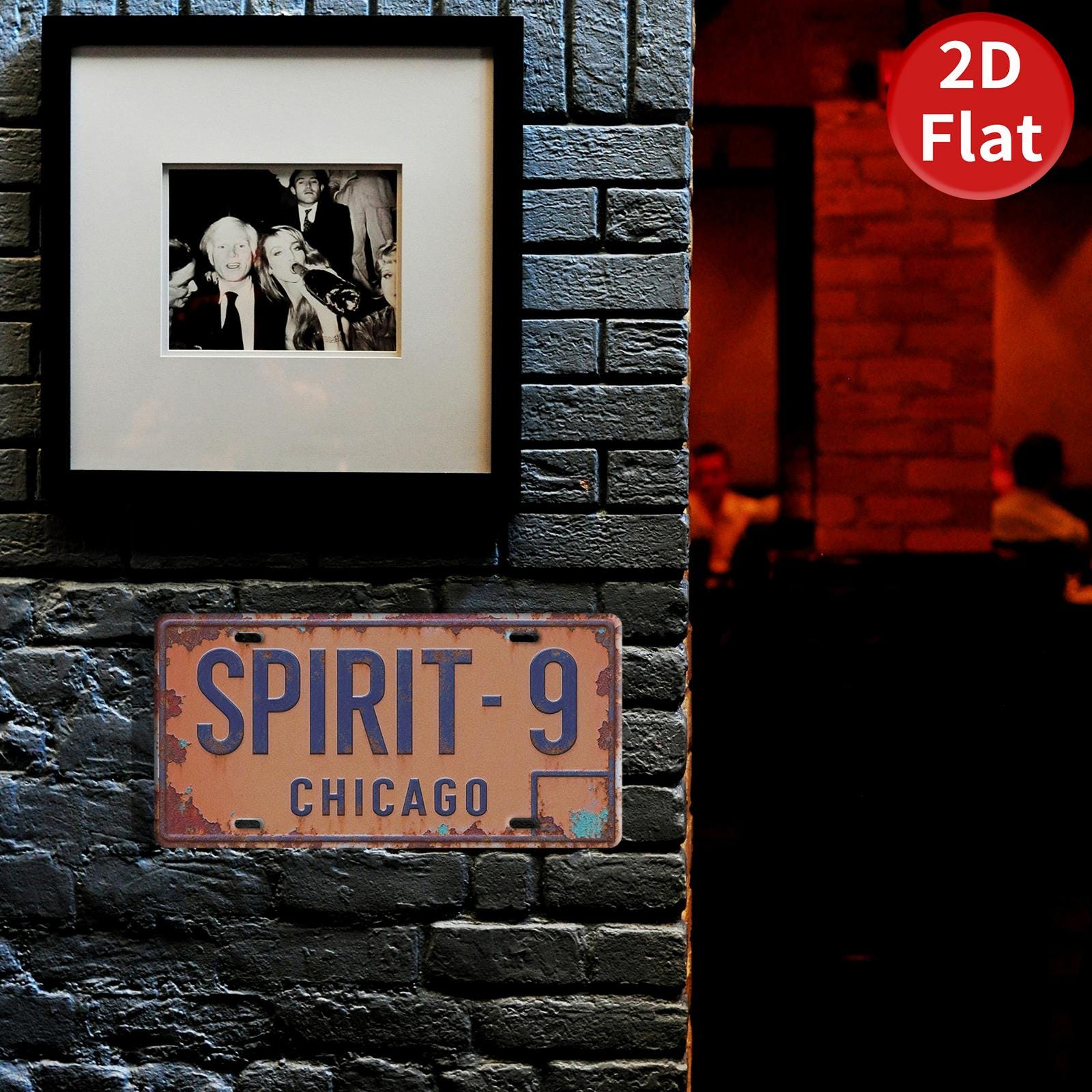 Retro 'Spirit-9 Chicago' License Plate, Vintage Style Metal Sign