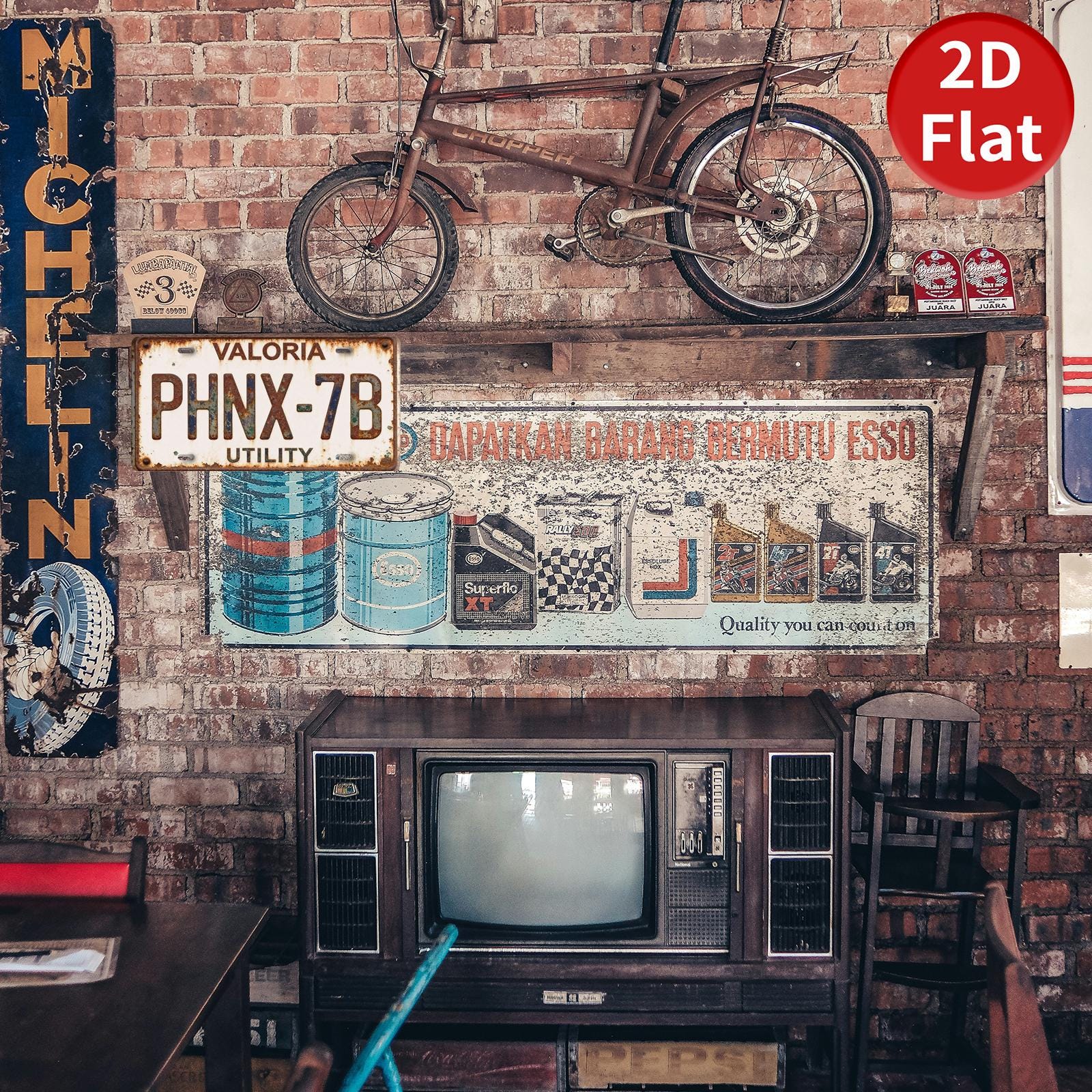 Rustic License Plate Wall Decor, VALORIA PHNX-7B Utility Sign