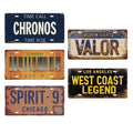 Retro License Plate Style Metal Tin Sign, Garage Wall Decor