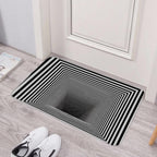3D-Loch-Optische-Täuschung-Fußmatte | Geometrischer Eingangs-Teppich