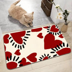 Tapis de sol Rétro Cœur Rouge | Paillasson antidérapant (60x40cm)