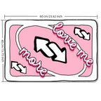 Tapis de sol rose à motif « Love Me » | Tapis d'entrée antidérapant