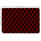 Paillasson à carreaux rouges et noirs | Paillasson moderne à illusion d'optique (60x40 cm)