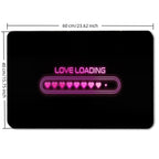 Fußmatte Liebe lädt | Rosa Neon Herz Fortschrittsbalken, rutschfeste Eingangsmatte