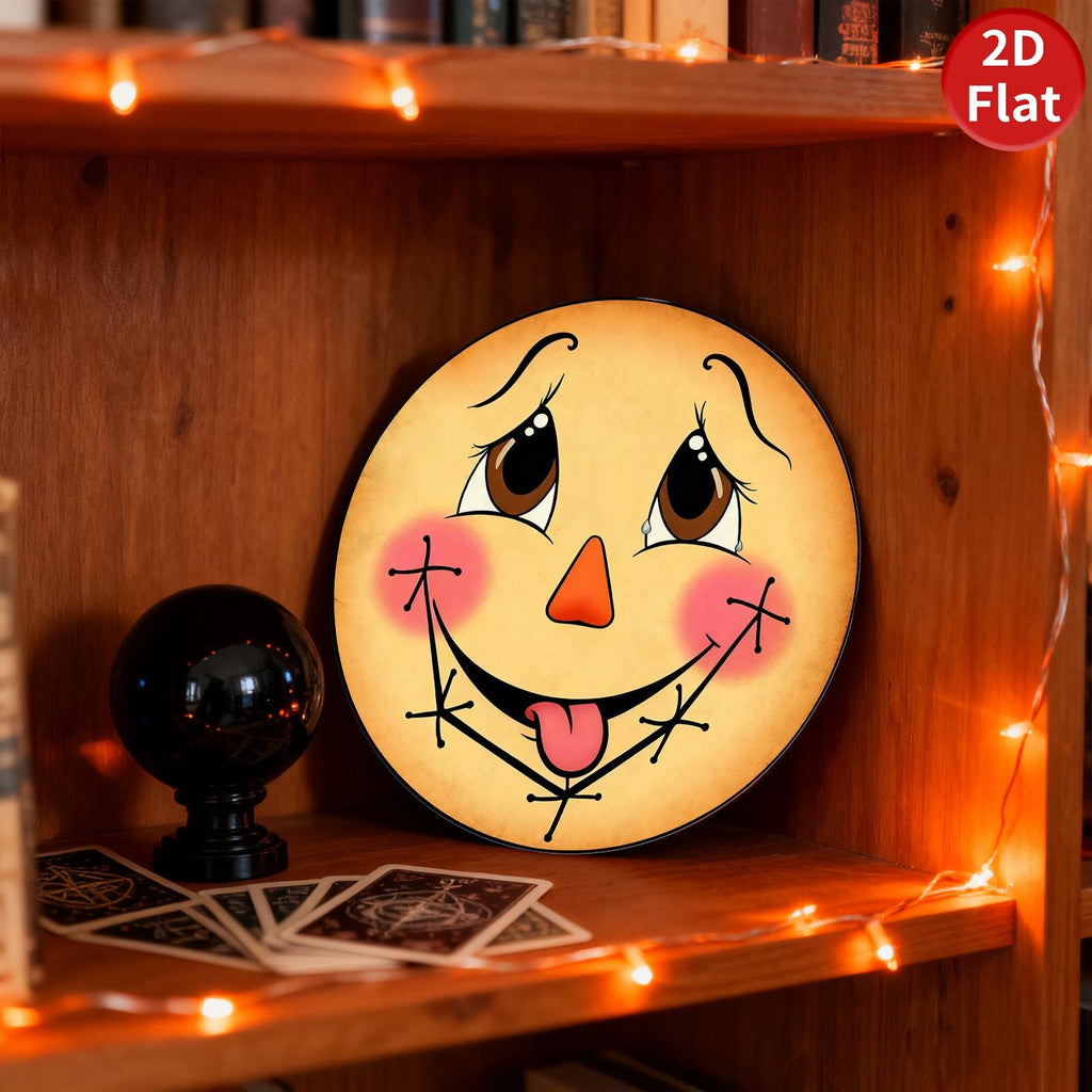 Rustic Pumpkin Scarecrow Metal Sign - Fall Halloween Decor