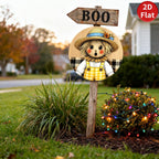 Scarecrow Metal Tin Sign, Farmhouse Fall Harvest Decor (8x8 inch)