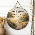 Panneau métallique Proverbes 3 | 6 | Reconnais-le Décoration murale chrétienne rustique, Cadeau de foi