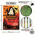 Enseigne en fer-blanc Hantise d'Halloween Vintage, Décoration Fantôme Hanté et Château