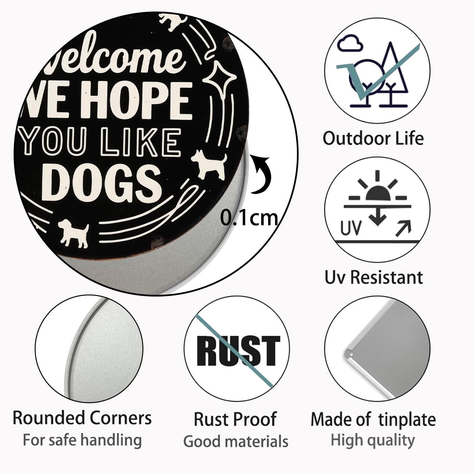 Dog Lover Tin Sign: Paw Print, Dog Quotes, Home Decor (8x8 Inch)