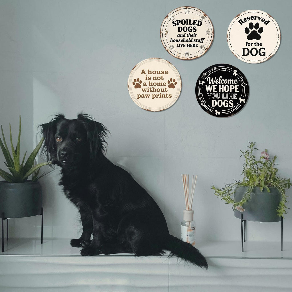 Dog Lover Tin Sign: Paw Print, Dog Quotes, Home Decor (8x8 Inch)