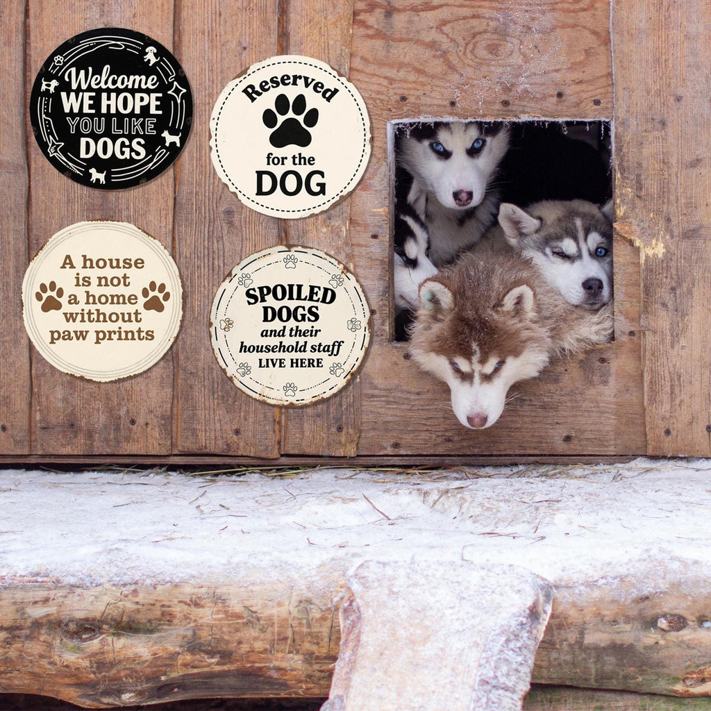 Dog Lover Tin Sign: Paw Print, Dog Quotes, Home Decor (8x8 Inch)
