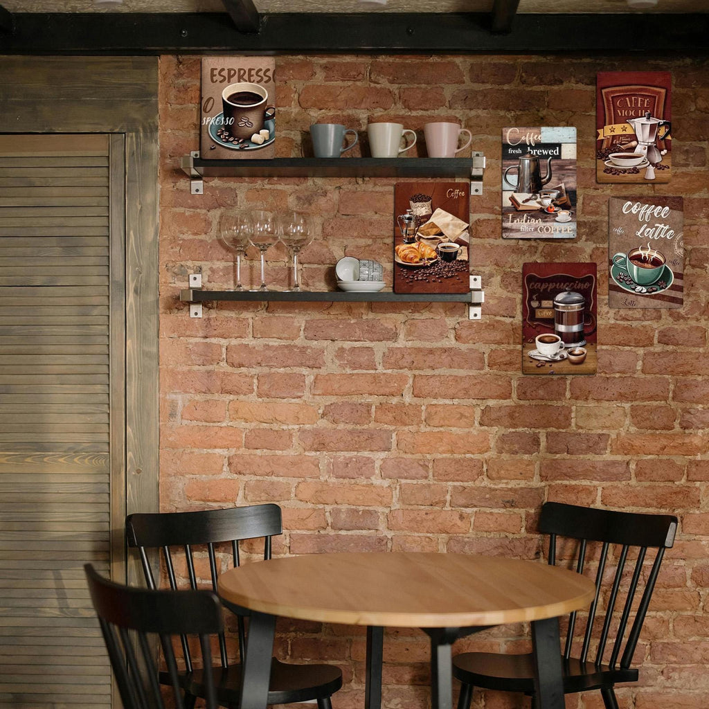 Vintage Coffee Art Metal Sign, Cappuccino, Latte, Espresso Print