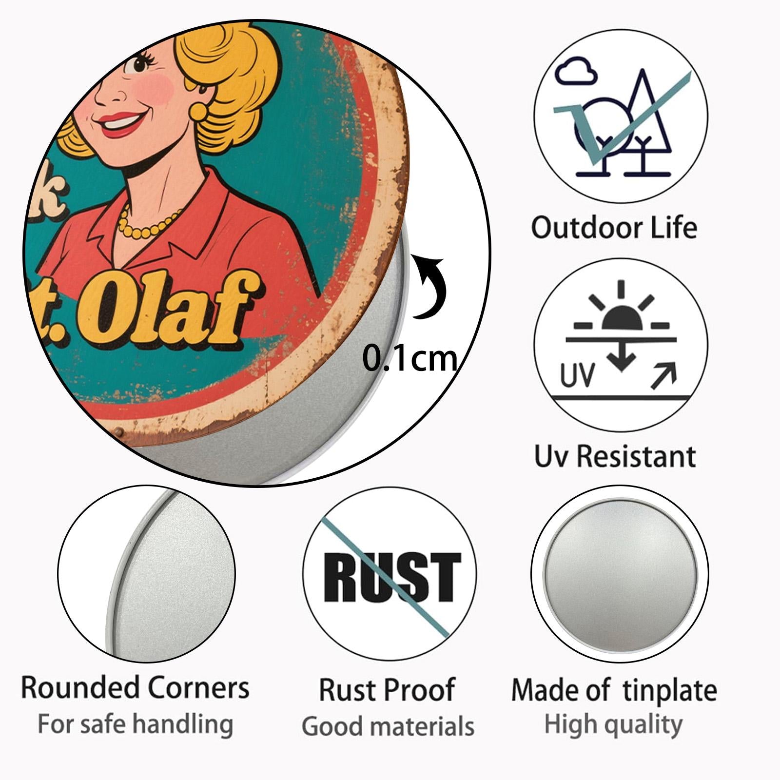 Golden Girls Retro Metal Sign, Back in St. Olaf Decor, Set of 4