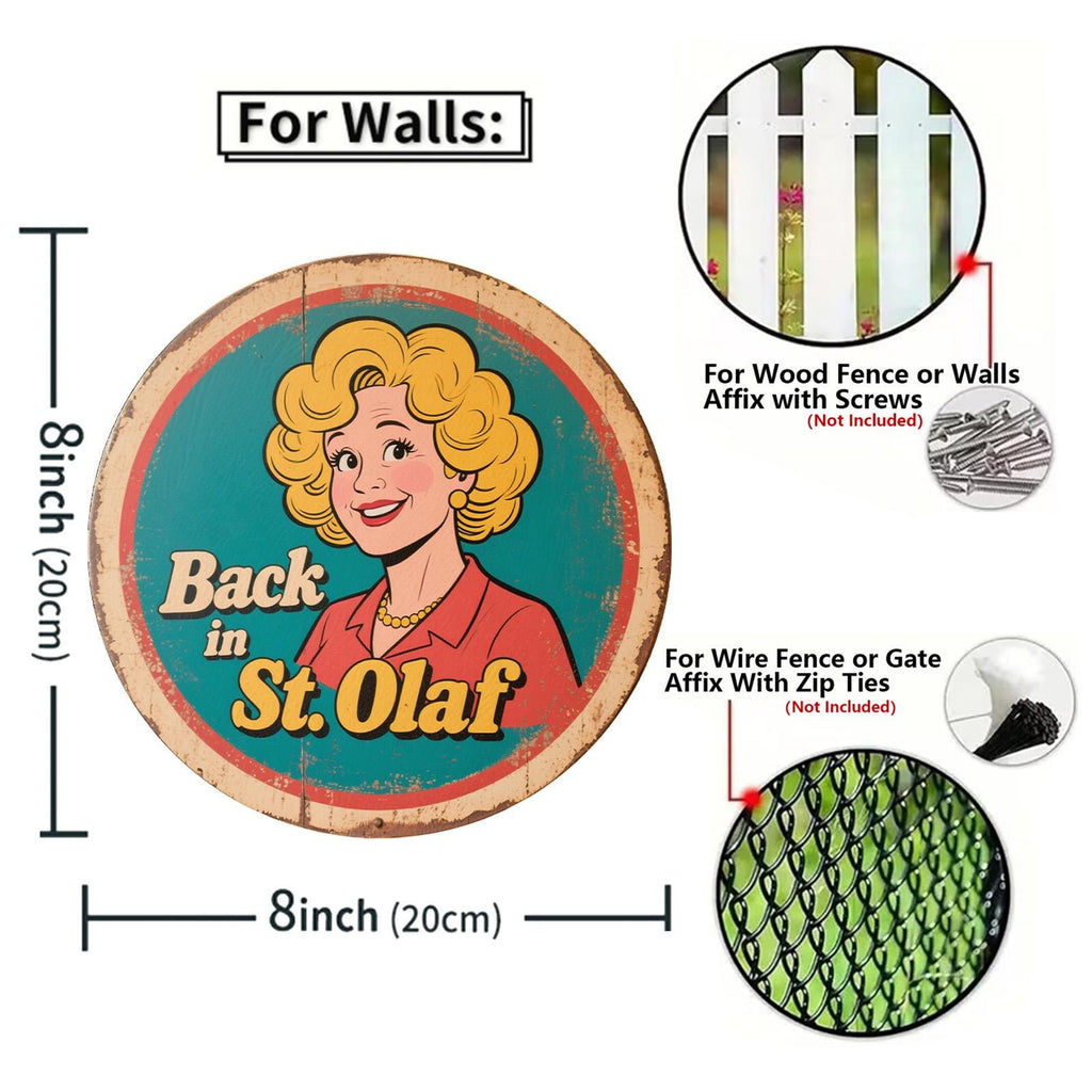 Golden Girls Retro Metal Sign, Back in St. Olaf Decor, Set of 4