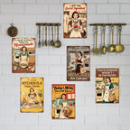 Vintage Kitchen Metal Sign | Retro Cooking Quotes Wall Art (8x12)