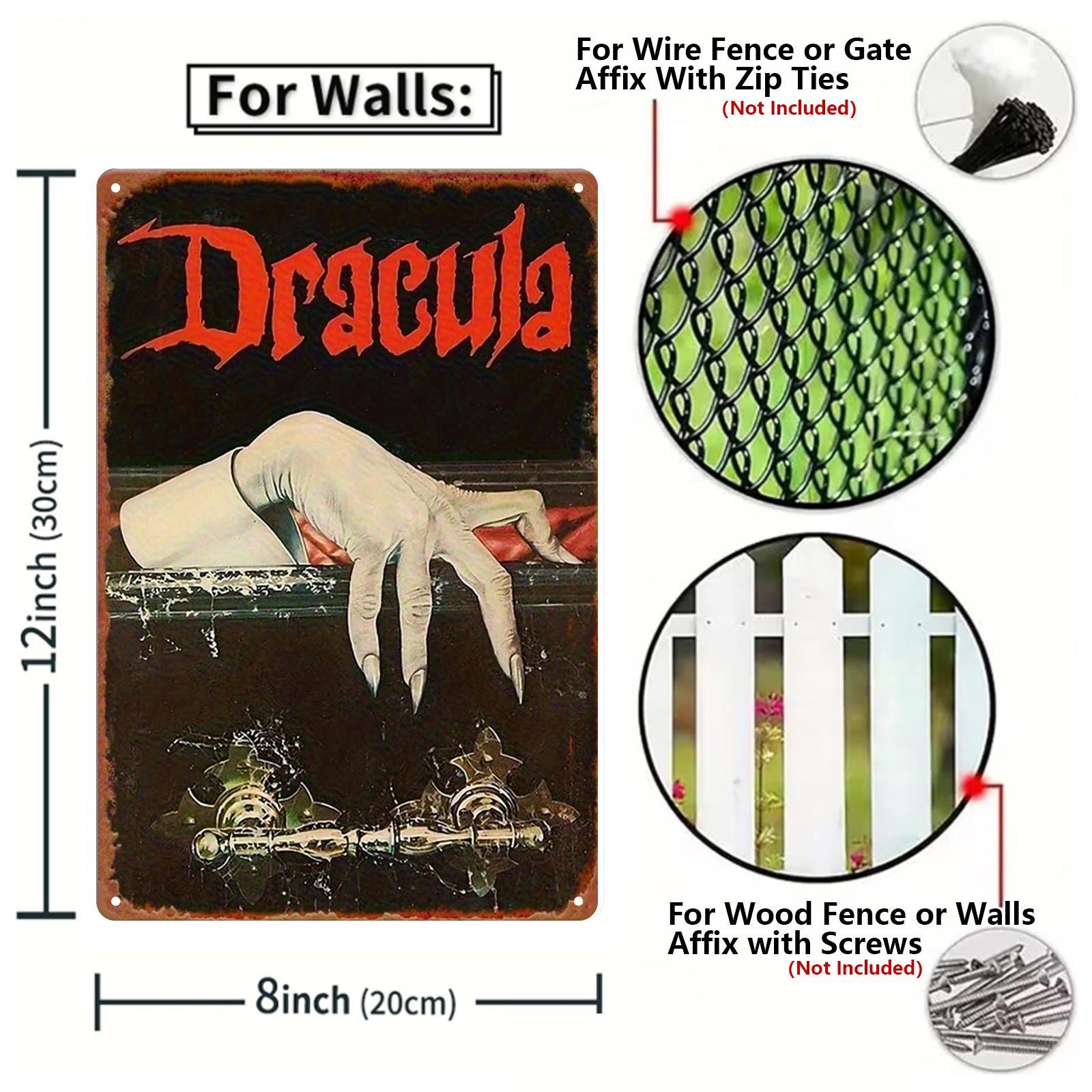 Halloween Metal Sign Set, Vintage Witch Cat Pumpkin Decor