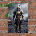 Warrior Armor Metal Tin Sign, Fantasy Game Room Decor