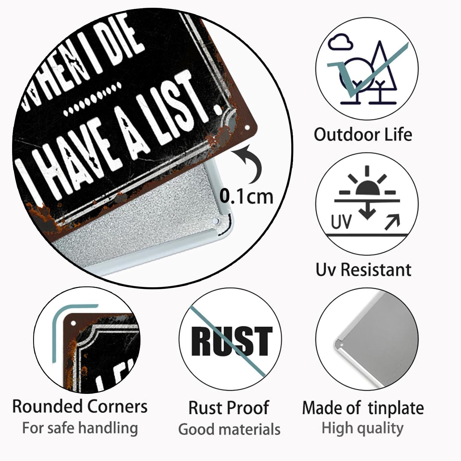 Funny Quotes Metal Sign, Rustic Vintage Style Wall Decor