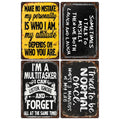 Funny Quote Metal Sign Set, Rustic Home/Office Wall Decor