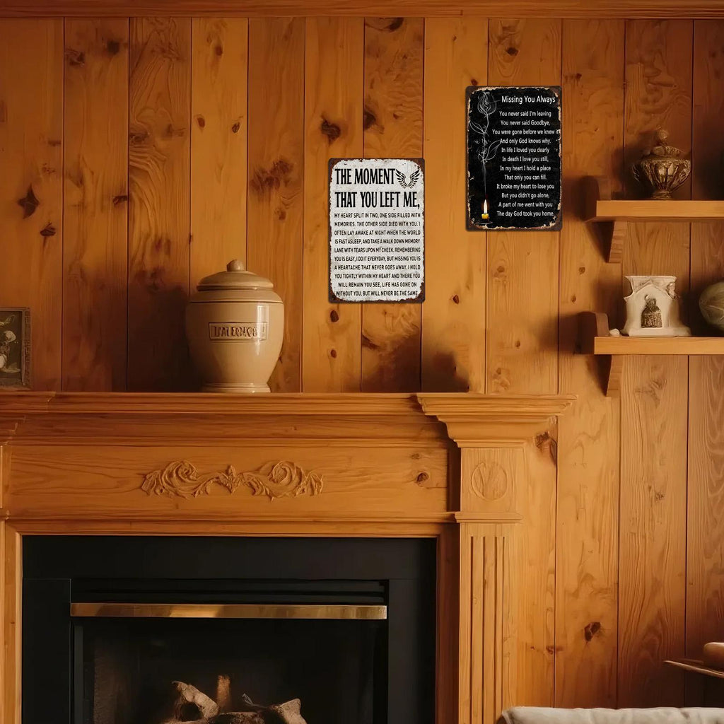 Memorial Poem Metal Wall Sign - Missing You Always, Remembrance Decor