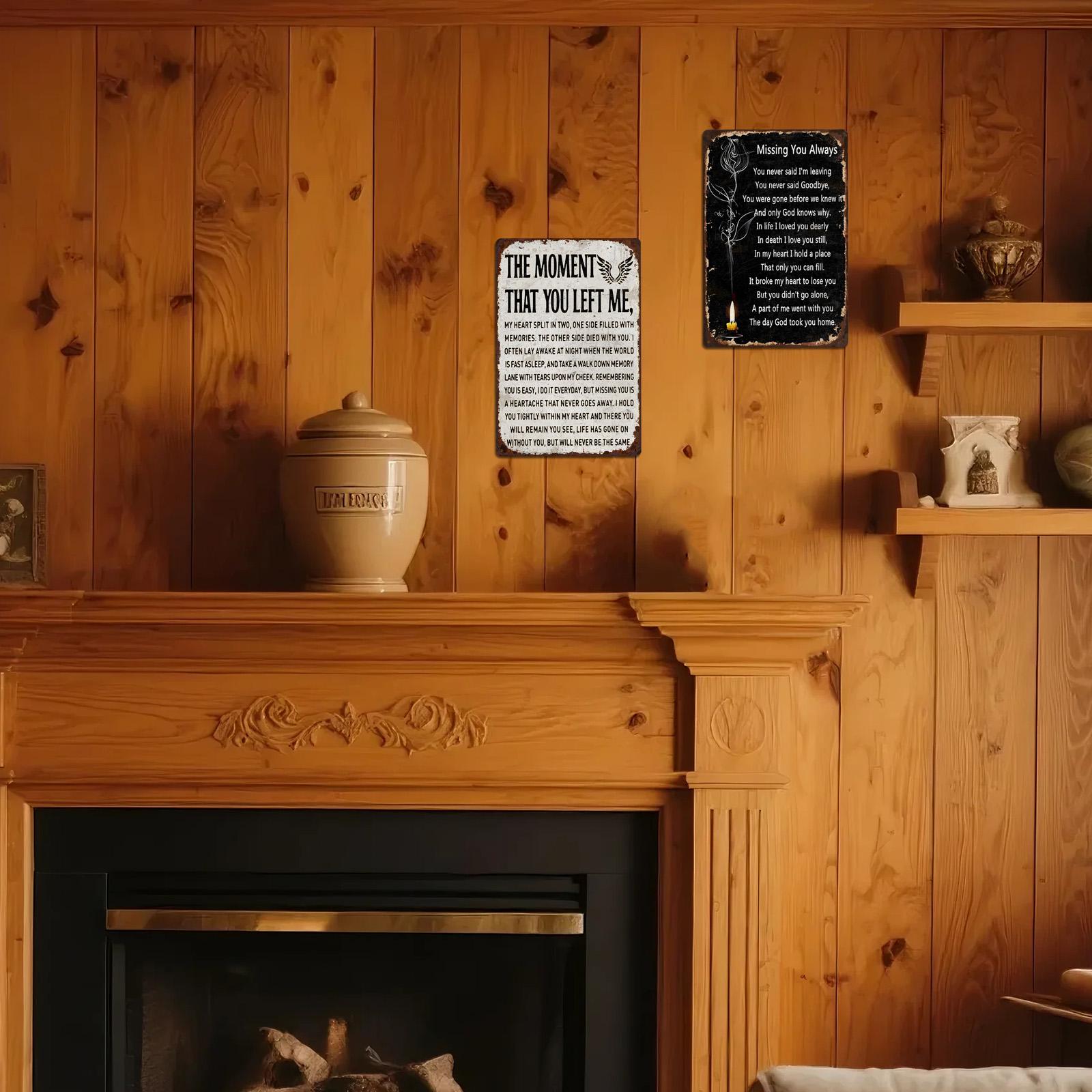 Memorial Poem Metal Wall Sign - Missing You Always, Remembrance Decor