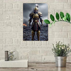 Warrior Armor Metal Tin Sign, Fantasy Game Room Decor
