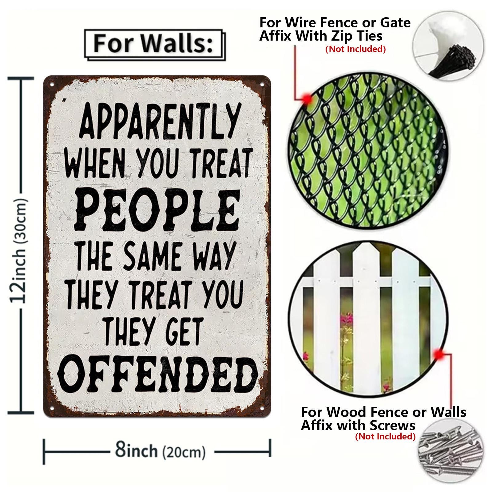 Retro Metal Sign Set: Funny Quote Wall Decor