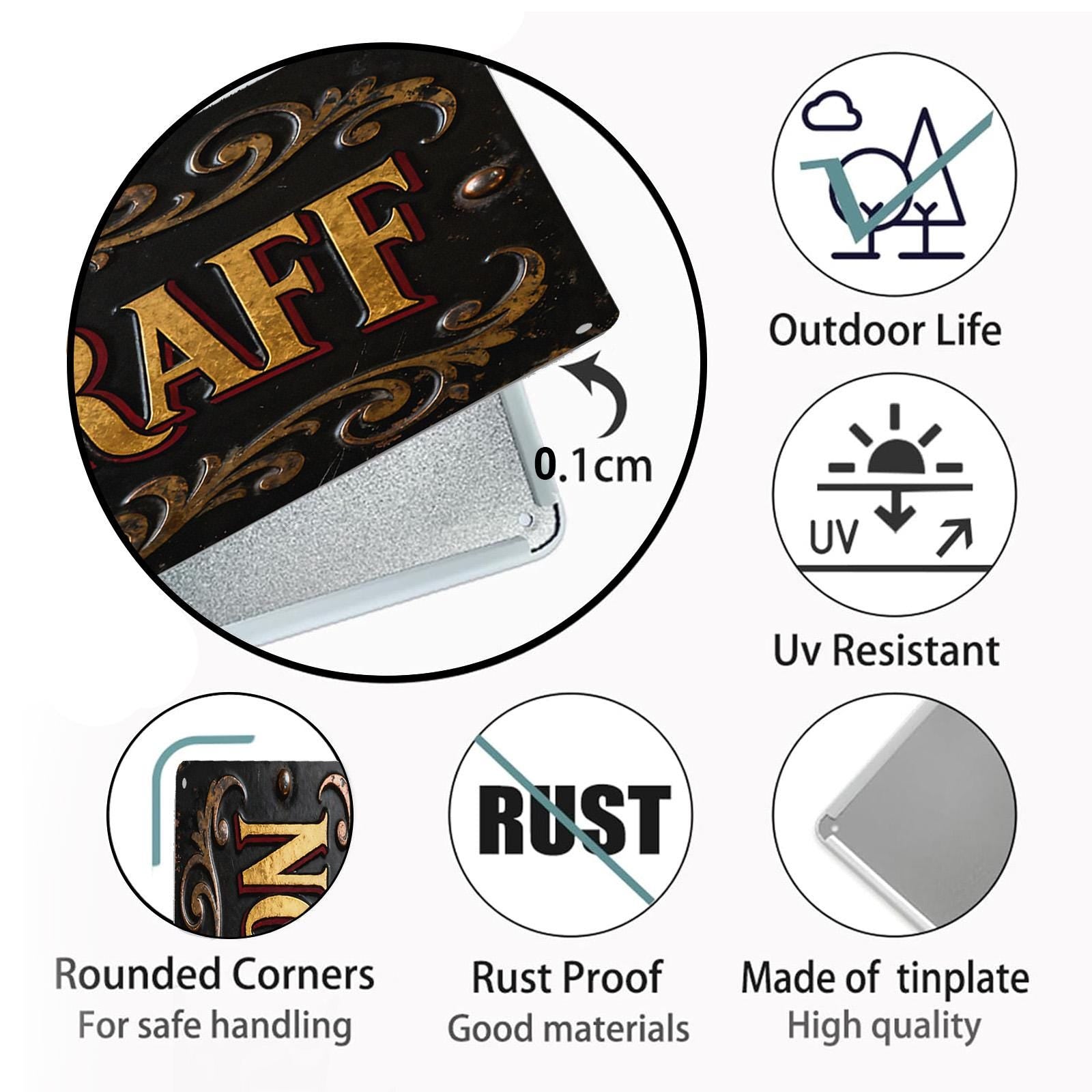 No Riff Raff Metal Sign Black With Gold Text And Ornamental Design For Home Bar Or Man Cave Decor Wall Art