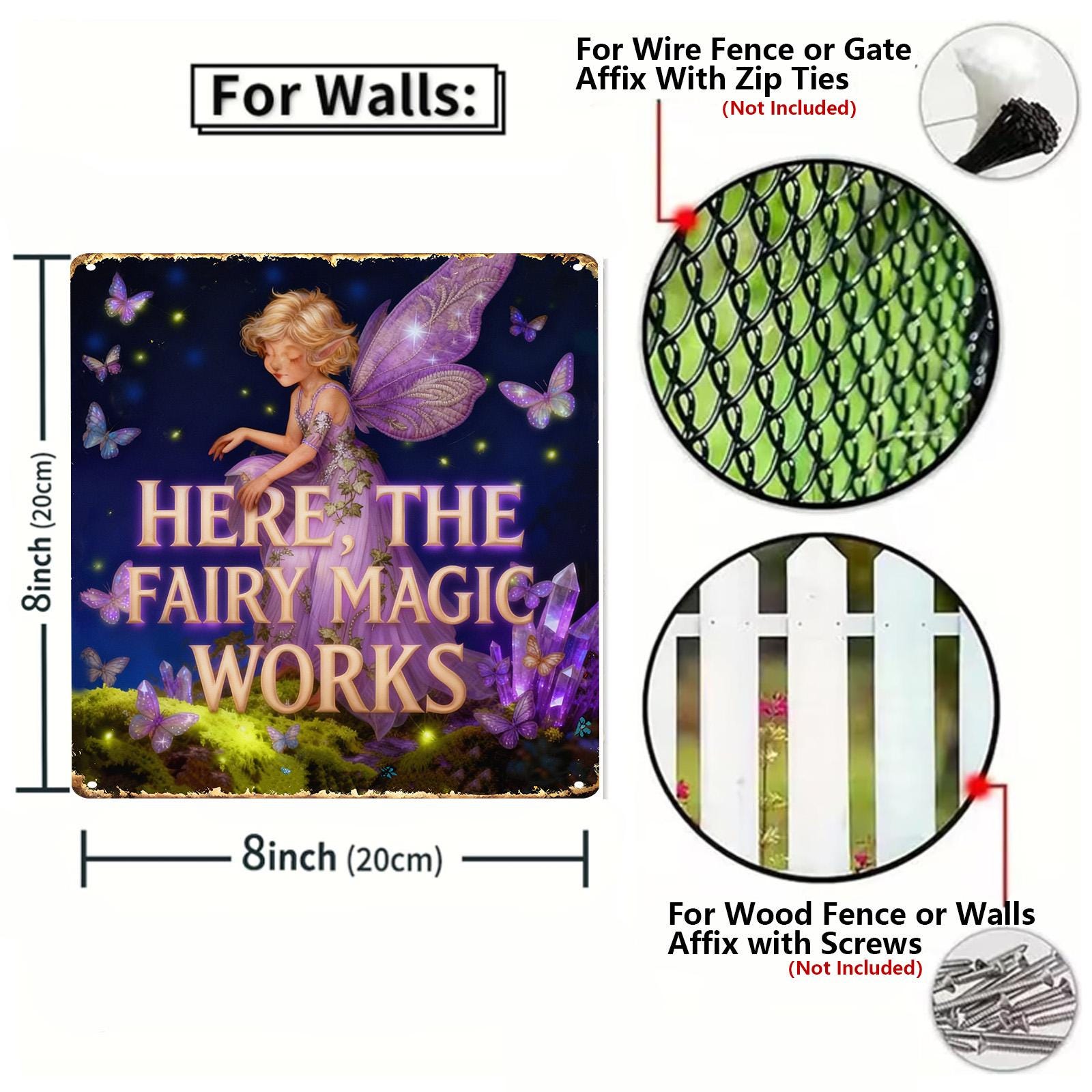 Magic Works Purple Fairy With Butterflies And Crystals Print Square Coaster For Home Decor And Gift