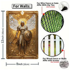Goldener Engel Krieger Wandkunst Dekoration mit Flügeln und Schild für Zuhause oder Büro…