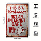 Plaque Métal Salle de Bain Drôle "Pas un Cybercafé", Décoration Murale Toilettes "Shit and Split"…