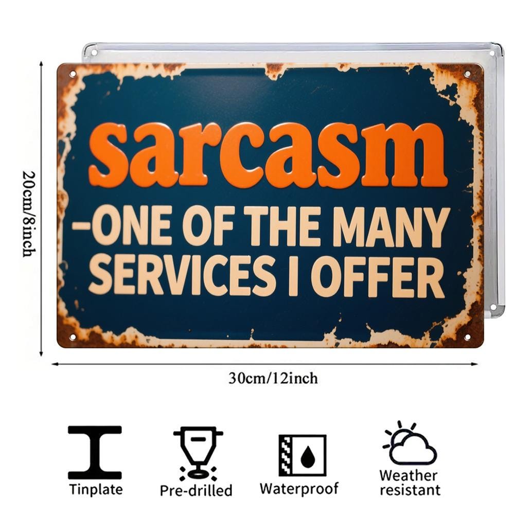 Funny Sarcasm Metal Sign, One of the Many Services I Offer, Vintage Tin Wall Art for Home Office Bar