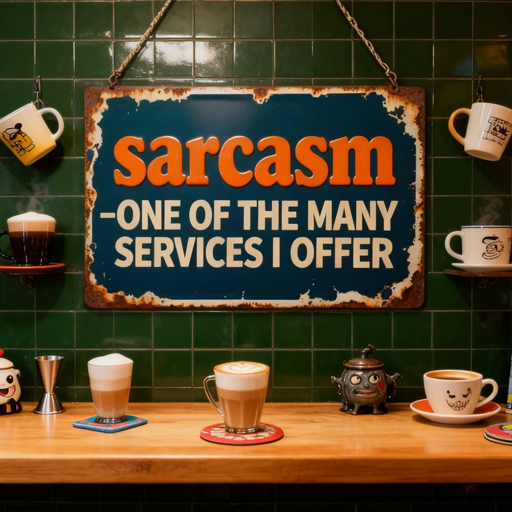 Funny Sarcasm Metal Sign, One of the Many Services I Offer, Vintage Tin Wall Art for Home Office Bar