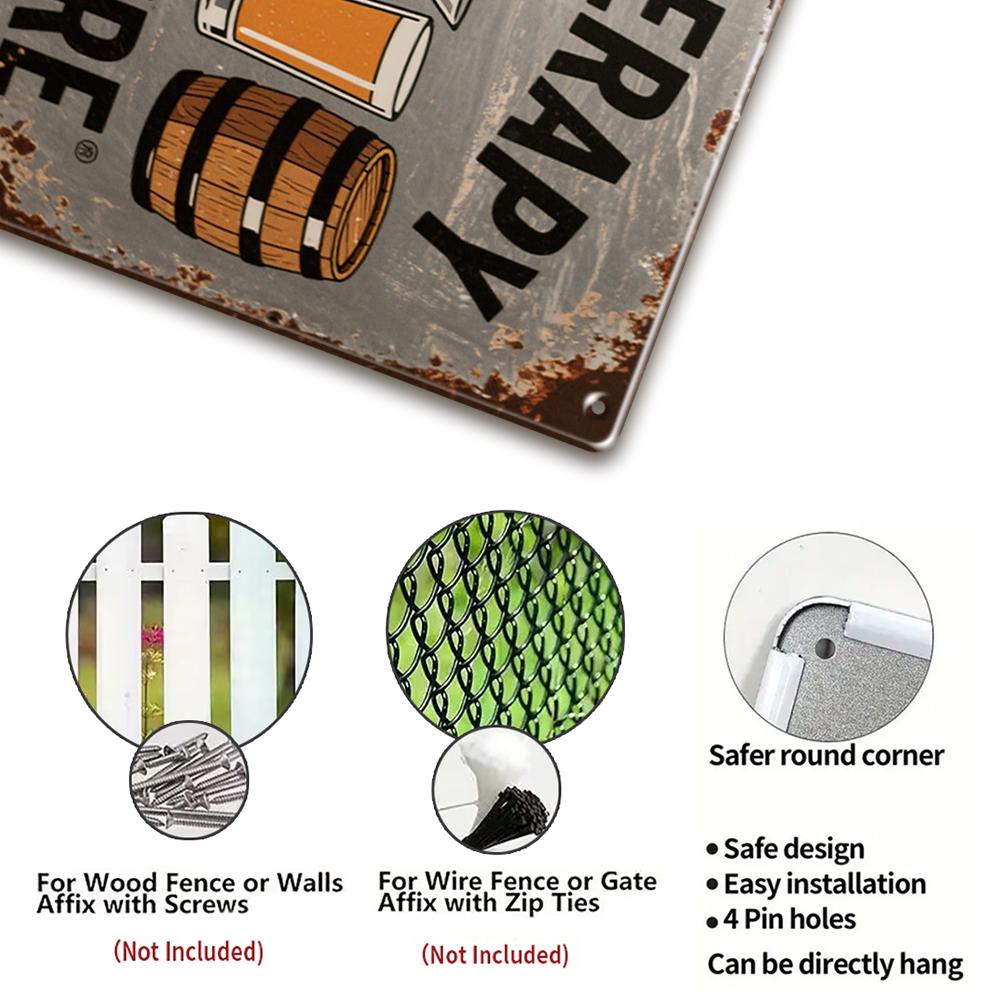 Group Therapy Practiced Here Metal Sign, Funny Bar Wall Decor, Beer Wine Cocktail Tin Sign