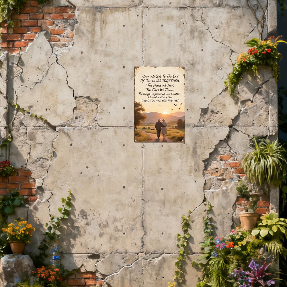 I Had You and You Had Me Metal Sign, Elderly Couple Sunset Wall Art, Romantic Anniversary Gift for Bedroom