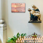 Señal de Metal del Padre Nuestro, Arte de Pared con Escritura Cristiana, Decoración Religiosa del Hogar con Puesta de Sol en la Playa…