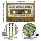 Kassette Blechschild „Make Good Choices“, Retro 80er Jahre Musik Inspiration „Life Has No Rewind“…