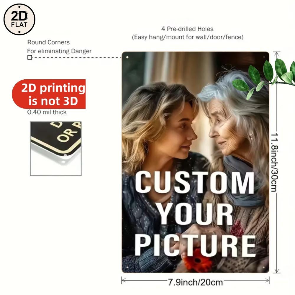 Personalized Metal Wall Art - Custom Photo Tin Sign for Vintage Home Decor and Unique Gifts