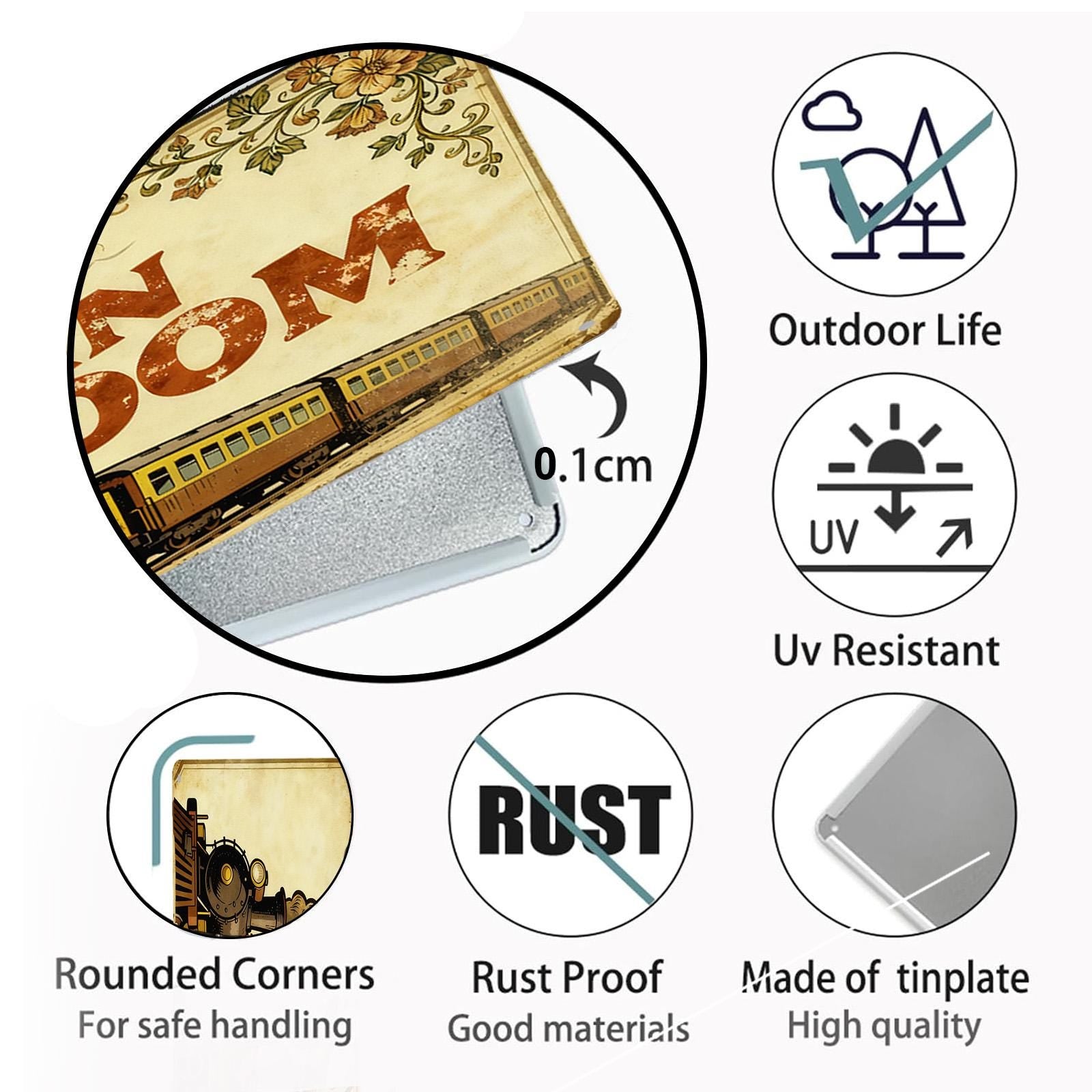 Train Room Sign Decorative Wooden Plaque Yellow Steam Locomotive With Text Train Room For Kids Bedroom Playroom Wall