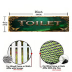 Grünes Toilettenschild mit Schmetterlingen und Ranken | Blumige Metall-Wandkunst für Badezimmer-Dekoration M…