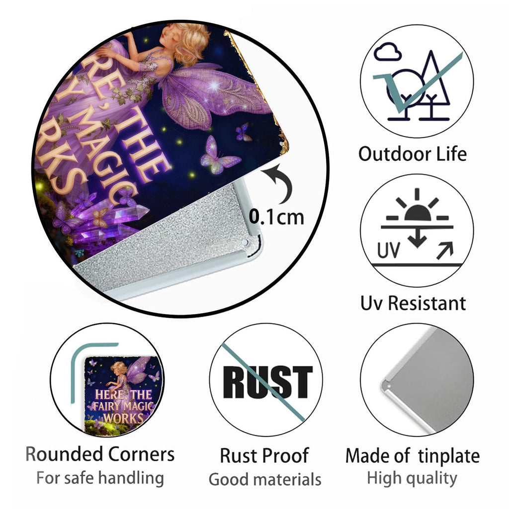 Magic Works Purple Fairy With Butterflies And Crystals Print Square Coaster For Home Decor And Gift