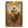 Goldener Engel Krieger Wandkunst Dekoration mit Flügeln und Schild für Zuhause oder Büro…