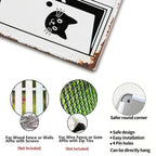 Letrero rústico de metal blanco con diseño de gato y la frase "Welcome To The Bathroom" para decoración del hogar, baño…
